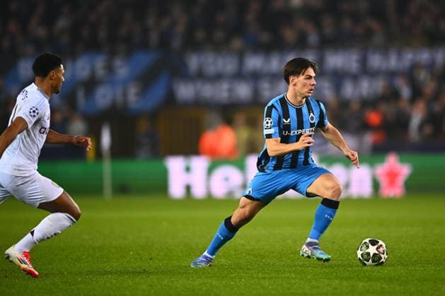 Club Brugge v Aston Villa - UEFA Champions League BRUGGE, BELGIUM - MARCH 04 : Jashari Ardon midfielder of Club Brugge in action during the UEFA Champions League 2024 25 round of 16 match first round between Club Brugge and Aston Villa on March 4, 2025 in Brugge, Belgium, 04 03 2025 Brugge Belgium  Copyright: xGvgx