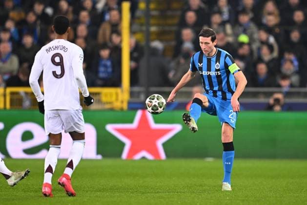 Club Brugge v Aston Villa - UEFA Champions League BRUGGE, BELGIUM - MARCH 04 : Vanaken Hans midfielder of Club Brugge in action during the UEFA Champions League 2024 25 round of 16 match first round between Club Brugge and Aston Villa on March 4, 2025 in Brugge, Belgium, 04 03 2025 Brugge Belgium  Copyright: xTomasxSiskx