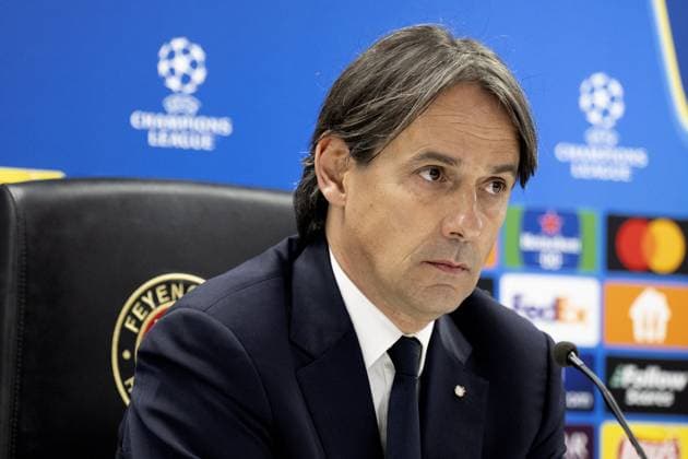 ROTTERDAM - Coach Simone Inzaghi of International during the press conference, PK, Pressekonferenz at De Kuip ahead of the Champions League eighth-final match against Feyenoord. ANP OLAF CRACK xVIxANPxSportx xxANPxIVx 521558936 originalFilename: 521558936.jpg