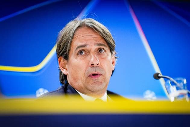Champions League 2024-2025: press conference, PK, Pressekonferenz of FC Inter Milano Rotterdam - FC Inter Milano trainer Simone Inzaghi during the press conference of FC Inter Milano in preparation of the Champions League duel against Feyenoord at Stadion Feijenoord De Kuip on 4 March 2025 in Rotterdam, The Netherlands. Copyright: xYannickxVerhoevenx