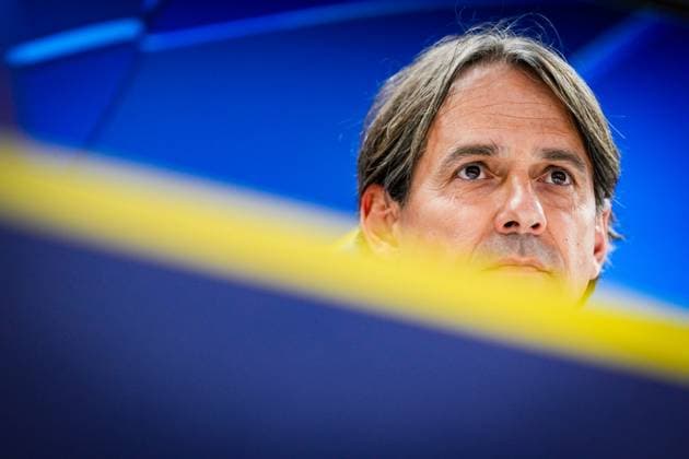 Champions League 2024-2025: press conference, PK, Pressekonferenz of FC Inter Milano Rotterdam - FC Inter Milano trainer Simone Inzaghi during the press conference of FC Inter Milano in preparation of the Champions League duel against Feyenoord at Stadion Feijenoord De Kuip on 4 March 2025 in Rotterdam, The Netherlands. Copyright: xYannickxVerhoevenx