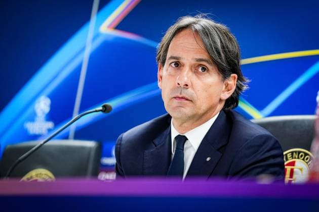 Champions League 2024-2025: press conference, PK, Pressekonferenz of FC Inter Milano Rotterdam - FC Inter Milano trainer Simone Inzaghi during the press conference of FC Inter Milano in preparation of the Champions League duel against Feyenoord at Stadion Feijenoord De Kuip on 4 March 2025 in Rotterdam, The Netherlands. Copyright: xYannickxVerhoevenx