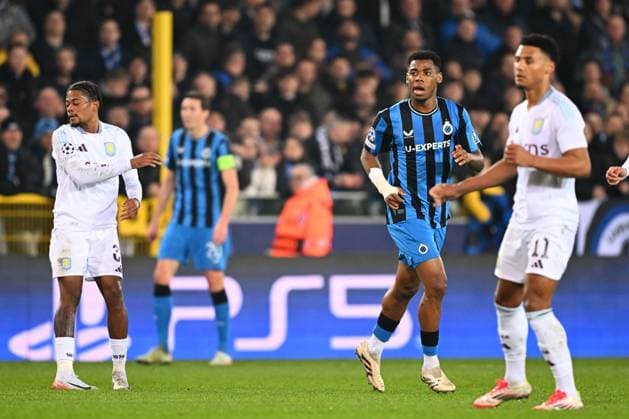 Club Brugge v Aston Villa - UEFA Champions League BRUGGE, BELGIUM - MARCH 04 : Onyedika Nwadike Raphael midfielder of Club Brugge in action during the UEFA Champions League 2024 25 round of 16 match first round between Club Brugge and Aston Villa on March 4, 2025 in Brugge, Belgium, 04 03 2025 Brugge Belgium  Copyright: xTomasxSiskx