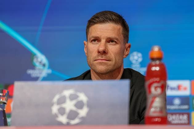 Xabi Alonso Bayer 04 Leverkusen, Head coach at the press conference, GER, International press conference, Bayer 04 Leverkusen, Football, UEFA Champions League, Round of 16 first leg, 2024 2025 season, 04 03 2025, GER, International press conference, Bayer 04 Leverkusen, Football, UEFA Champions League, Round of 16 first leg, 2024 2025 season, 04 03 2025 Muenchen Copyright: xEibner-Pressefoto JennixMaulx EP_JML