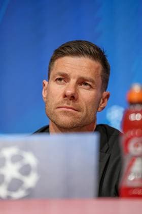 Xabi Alonso Bayer 04 Leverkusen, Head coach at the press conference, GER, International press conference, Bayer 04 Leverkusen, Football, UEFA Champions League, Round of 16 first leg, 2024 2025 season, 04 03 2025, GER, International press conference, Bayer 04 Leverkusen, Football, UEFA Champions League, Round of 16 first leg, 2024 2025 season, 04 03 2025 Muenchen Copyright: xEibner-Pressefoto JennixMaulx EP_JML