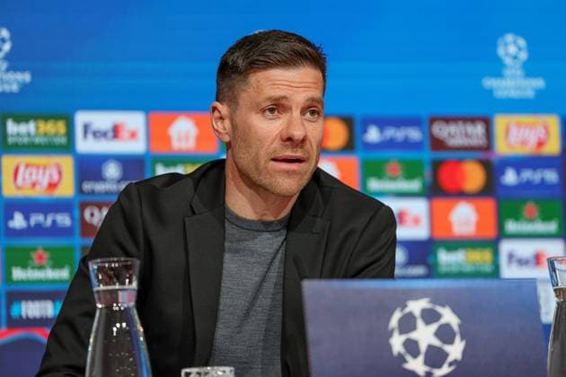Xabi Alonso Bayer 04 Leverkusen, Head coach at the press conference, GER, International press conference, Bayer 04 Leverkusen, Football, UEFA Champions League, Round of 16 first leg, 2024 2025 season, 04 03 2025, GER, International press conference, Bayer 04 Leverkusen, Football, UEFA Champions League, Round of 16 first leg, 2024 2025 season, 04 03 2025 Muenchen Copyright: xEibner-Pressefoto JennixMaulx EP_JML