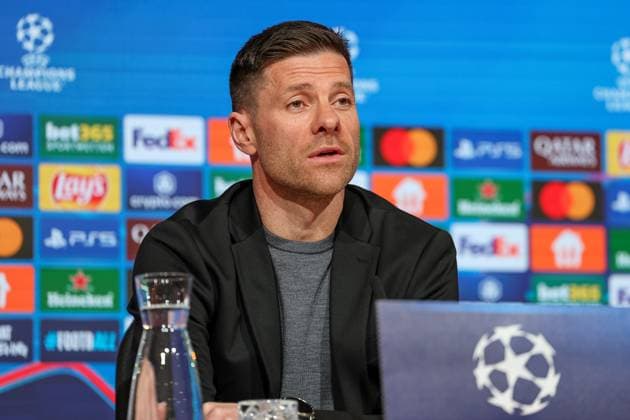 Xabi Alonso Bayer 04 Leverkusen, Head coach at the press conference, GER, International press conference, Bayer 04 Leverkusen, Football, UEFA Champions League, Round of 16 first leg, 2024 2025 season, 04 03 2025, GER, International press conference, Bayer 04 Leverkusen, Football, UEFA Champions League, Round of 16 first leg, 2024 2025 season, 04 03 2025 Muenchen Copyright: xEibner-Pressefoto JennixMaulx EP_JML