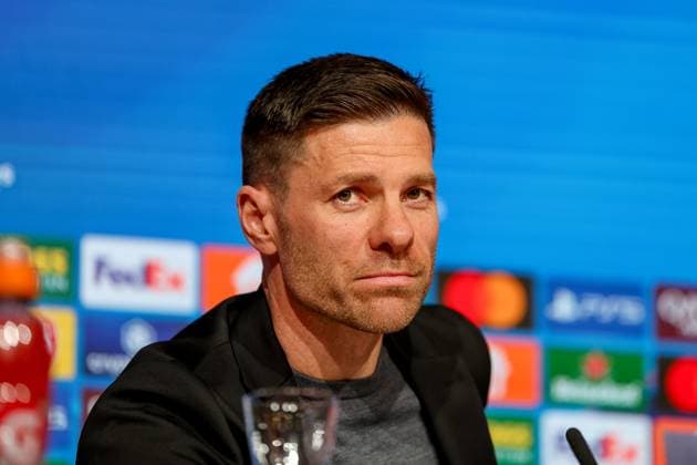 Xabi Alonso Bayer 04 Leverkusen, Head coach at the press conference, GER, International press conference, Bayer 04 Leverkusen, Football, UEFA Champions League, Round of 16 first leg, 2024 2025 season, 04 03 2025, GER, International press conference, Bayer 04 Leverkusen, Football, UEFA Champions League, Round of 16 first leg, 2024 2025 season, 04 03 2025 Muenchen Copyright: xEibner-Pressefoto JennixMaulx EP_JML