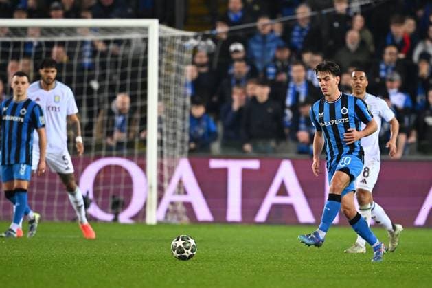 Club Brugge v Aston Villa - UEFA Champions League BRUGGE, BELGIUM - MARCH 04 : Jashari Ardon midfielder of Club Brugge in action during the UEFA Champions League 2024 25 round of 16 match first round between Club Brugge and Aston Villa on March 4, 2025 in Brugge, Belgium, 04 03 2025 Brugge Belgium  Copyright: xTomasxSiskx