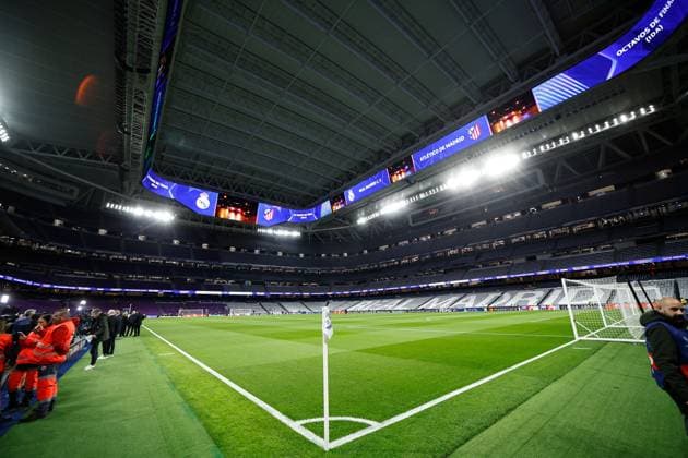A general view of the ground Real Madrid v Atletico Madrid , UEFA Champions League, Round of 16, First Leg, Football, Santiago Bernabeu, Madrid, Spain - 04 Mar 2025 EDITORIAL USE ONLY No use with unauthorised audio, video, data, fixture lists, club league logos or live services. Online in-match use limited to 120 images, no video emulation. No use in betting, games or single club league player publications. Copyright: xRubenxAlbarran Shutterstockx 15178301a