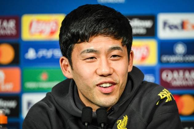 March 4, 2025, Paris, France, France: Wataru ENDO of FC Liverpool during a FC Liverpool press conference, PK, Pressekonferenz at Parc des Princes Stadium on March 04, 2025 in Paris, France. Paris France - ZUMAm308 20250304_zsp_m308_007 Copyright: xMatthieuxMirvillex