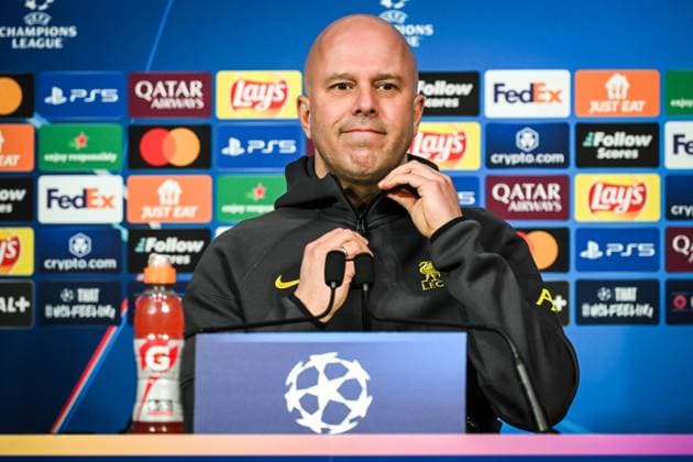 March 4, 2025, Paris, France, France: Arne SLOT of FC Liverpool during a FC Liverpool press conference, PK, Pressekonferenz at Parc des Princes Stadium on March 04, 2025 in Paris, France. Paris France - ZUMAm308 20250304_zsp_m308_008 Copyright: xMatthieuxMirvillex
