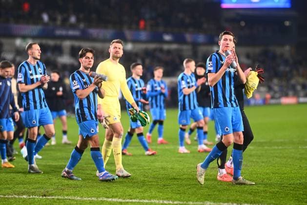Club Brugge v Aston Villa - UEFA Champions League BRUGGE, BELGIUM - MARCH 04 : Vanaken Hans midfielder of Club Brugge, Jashari Ardon midfielder of Club Brugge after the game during the UEFA Champions League 2024 25 round of 16 match first round between Club Brugge and Aston Villa on March 4, 2025 in Brugge, Belgium, 04 03 2025 Brugge Belgium  Copyright: xGvgx
