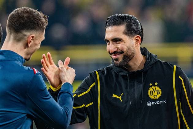 04 03 2025, Borussia Dortmund vs OSC Lille, UEFA Champions League, round of 16 first leg Emre Can Borussia Dortmund, 23 and Thomas Meunier OSC Lille, 12 Copyright: xBahhoxKarax