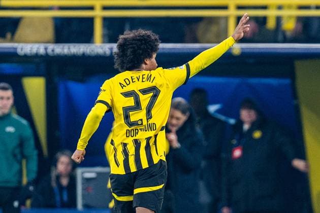 04 03 2025, Borussia Dortmund v OSC Lille, UEFA Champions League, round of 16, first leg Goal for 1 0 by Karim Adeyemi Borussia Dortmund, 27 Copyright: xBahhoxKarax