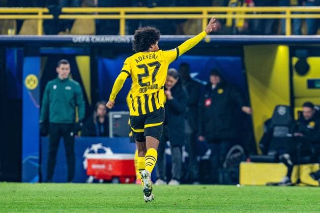 04 03 2025, Borussia Dortmund v OSC Lille, UEFA Champions League, round of 16, first leg Goal for 1 0 by Karim Adeyemi Borussia Dortmund, 27 Copyright: xBahhoxKarax