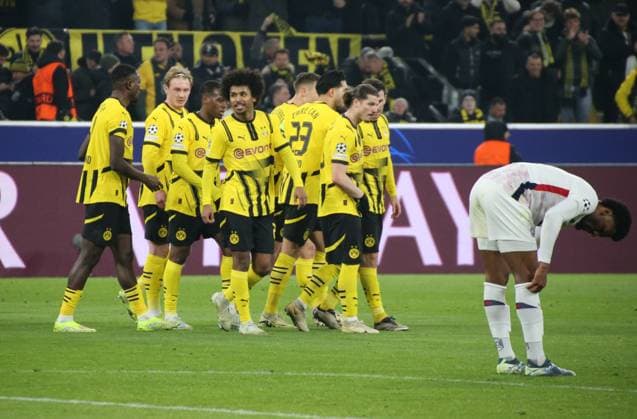 04 03 2025, xgrfx, Football UEFA Champions League, Borussia Dortmund Lille OSC v l Goal, Karim Adeyemi Borussia Dortmund DFL DFB REGULATIONS PROHIBIT ANY USE OF PHOTOGRAPHS as IMAGE SEQUENCES and or QUASI VIDEO Dortmund