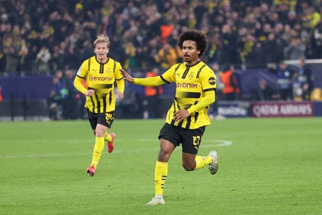 04 03 2025, UEFA Champions League, round of 16, Borussia Dortmund Lille OSC, Karim Adeyemi Borussia Dortmund celebrates the 1-0 goal, Dortmund Signal Iduna Park NRW Germany xRHR PHOTO DEx Copyright: DennisxEwert RHR-FOTOx RHR-FOTO DE