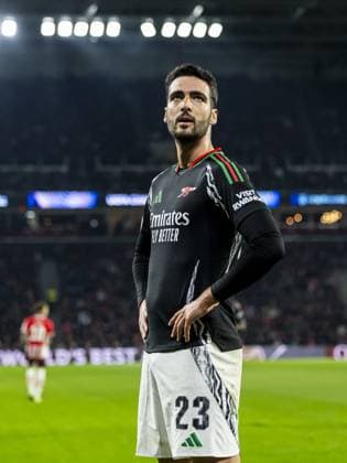 EINDHOVEN - Mikel Merino of Arsenal FC celebrates 0-3 during the UEFA Champions league match between PSV Eindhoven and Arsenal FC at Phillips Stadium on March 4, 2025 in Eindhoven, Netherlands. ANP ROBIN VAN LONKHUIJSEN UEFA Champions League 2024 25 Round of 16 First leg 2024 25 xVIxANPxSportx xxANPxIVx 521569171 originalFilename: 521569171.jpg