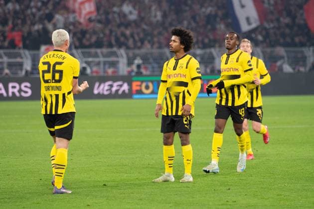 Karim David ADEYEMI DO cheers after his goal for 1 0, ,cheers, jubilation, joy, cheers, Football Champions League, Round of 16, Borussia Dortmund DO OSC Lille LOSC on 04 03 2025 in Dortmund Germany UEFA regulations prohibit any use of photographs as image sequences and or quasi video Â