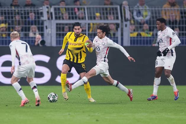 04 03 2025, UEFA Champions League, round of 16, Borussia Dortmund Lille OSC, v l Emre Can Borussia Dortmund , Ismaily LOSC Lille , Dortmund Signal Iduna Park NRW Germany xRHR PHOTO DEx Copyright: DennisxEwert RHR-FOTOx RHR-FOTO DE