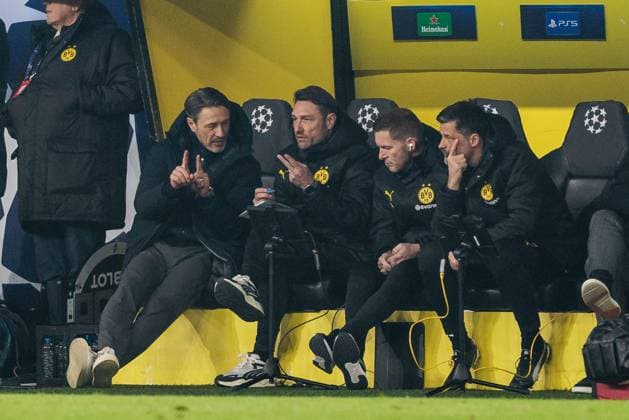 UEFA Champions League, Borussia Dortmund LOSC Lille 04 03 2025 Niko Kovac Head Coach Borussia Dortmund and his team confer under the match UEFA Champions League round of 16 first leg, Borussia Dortmund LOSC Lille Dortmund, SIGNAL IDUNA PARK on 04 03 2025 Copyright: xBEAUTIFULxSPORTS Wunderlx