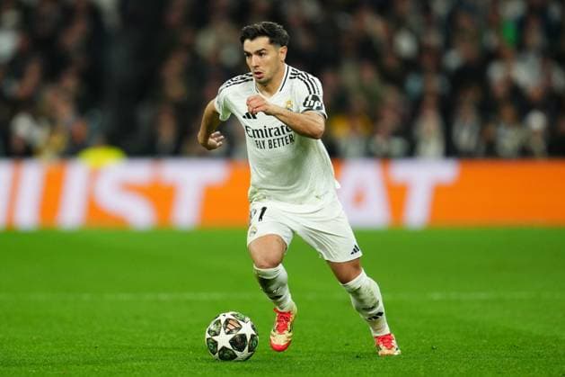 ESP: Real Madrid v Atletico de Madrid. UEFA Champions League match. Round of 16. Fist Leg. Brahim Diaz of Real Madrid during the UEFA Champions League match, Round of 16, first leg, between Real Madrid and Atletico de Madrid played at Santiago Bernabeu Stadium on March 4, 2025 in Madrid Spain. kpng Copyright: xBaguxBlancox xPRESSINPHOTOx PS_250304_UCL_RMA_ATL_037