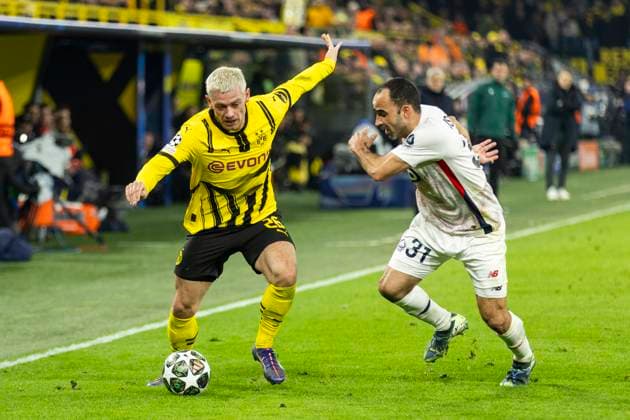 UEFA Champions League, Borussia Dortmund LOSC Lille 04 03 2025 Julian Ryerson Borussia Dortmund, 26 , Ismaily LOSC Lille, 31 UEFA Champions League, Borussia Dortmund LOSC Lille, first leg round of 16, on 04 03 2025, Signal Iduna Park, Dortmund Copyright: xBEAUTIFULxSPORTS Meuselx