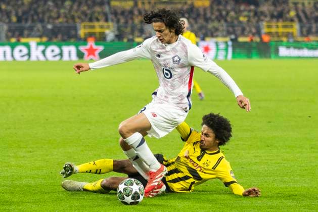 UEFA Champions League, Borussia Dortmund LOSC Lille 04 03 2025 Karim Adeyemi Borussia Dortmund, 27 , Ayyoub Bouaddi LOSC Lille, 32 UEFA Champions League, Borussia Dortmund LOSC Lille, first leg round of 16, on 04 03 2025, Signal Iduna Park, Dortmund Copyright: xBEAUTIFULxSPORTS Meuselx
