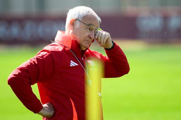 Claudio Ranieri, head coach of AS Roma, attends a training session the day before the Europa League football match between AS Roma and Athletic Bilbao at Centro Sportivo Fulvio Bernardini in Rome (Italy), March 5, 2025. AndreaxStaccioli