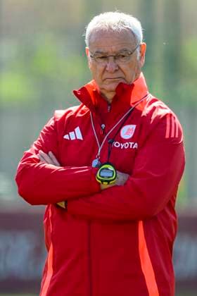 Claudio Ranieri, head coach of AS Roma, attends a training session the day before the Europa League football match between AS Roma and Athletic Bilbao at Centro Sportivo Fulvio Bernardini in Rome (Italy), March 5, 2025. AndreaxStaccioli