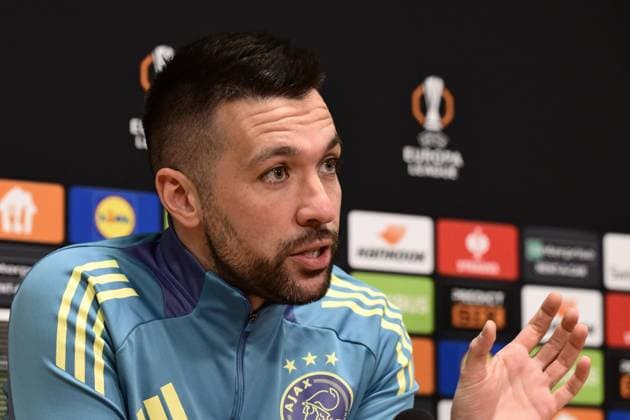 AMSTERDAM - Ajax coach Francesco Farioli during a press conference, PK, Pressekonferenz ahead of the Europa League last 16 match, against Eintracht Frankfurt. ANP OLAF CRACK xVIxANPxSportx xxANPxIVx 521623577 originalFilename: 521623577.jpg