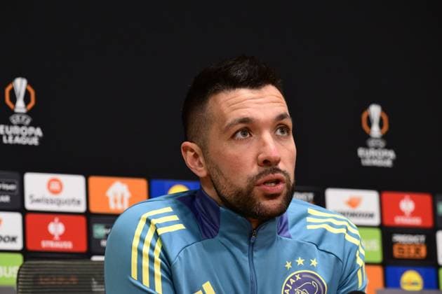 AMSTERDAM - Ajax coach Francesco Farioli during a press conference, PK, Pressekonferenz ahead of the Europa League last 16 match, against Eintracht Frankfurt. ANP OLAF CRACK xVIxANPxSportx xxANPxIVx 521623580 originalFilename: 521623580.jpg
