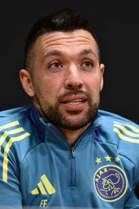 AMSTERDAM - Ajax coach Francesco Farioli during a press conference, PK, Pressekonferenz ahead of the Europa League last 16 match, against Eintracht Frankfurt. ANP OLAF CRACK xVIxANPxSportx xxANPxIVx 521623792 originalFilename: 521623792.jpg