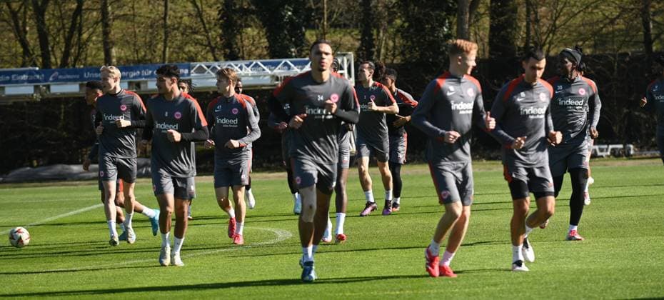 05 03 2025 Frankfurt am Main, Deutsche Bank Park Bundesliga Season 2024 2025 Eintracht Frankfurt Training light training and run here Hugo Ekitike 11, Eintracht Frankfurt DFL DFB REGULATIONS PROHIBIT ANY USE OF PHOTOGRAPHS AS IMAGE SEQUENCES AND OR QUASI VIDEO