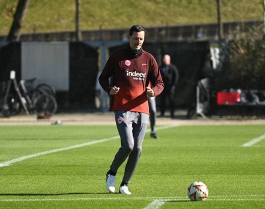 05 03 2025 Frankfurt am Main, Deutsche Bank Park Bundesliga Season 2024 2025 Eintracht Frankfurt Training Head Coach Dino Toppmöller Eintracht Frankfurt DFL DFB REGULATIONS PROHIBIT ANY USE OF PHOTOGRAPHS AS IMAGE SEQUENCES AND OR QUASI VIDEO