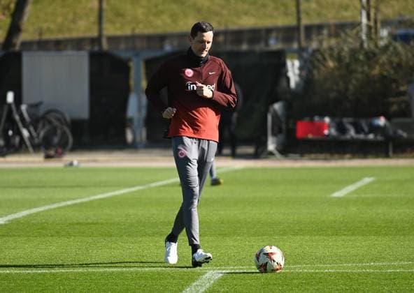 05 03 2025 Frankfurt am Main, Deutsche Bank Park Bundesliga Season 2024 2025 Eintracht Frankfurt Training Head Coach Dino Toppmöller Eintracht Frankfurt DFL DFB REGULATIONS PROHIBIT ANY USE OF PHOTOGRAPHS AS IMAGE SEQUENCES AND OR QUASI VIDEO