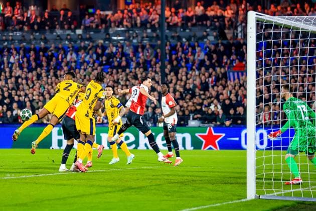 ROTTERDAM, 5-3-25, Stadium de Kuip, Champions League, 2024 2025, Feyenoord - Feyenoord Inter Milan, Feyenoord player Julian Carranza Feyenoord Inter Milan  x28178597x Copyright: