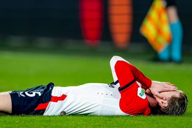 Feyenoord Rotterdam defender Gijs Smal during the match Feyenoord Inter at the Stadium De Kuip for the UEFA Champions League Round of 16 1st leg season 2024 2025 in ROTTERDAM, Netherlands on 5 march 2025, photo by Marcel van Dorst EYE4images DeFodi Images
