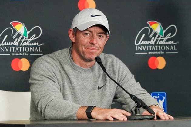 March 5, 2025, Orlando, Florida, USA: Rory McIlroy speaks to the media after the Arnold Palmer Invitational presented by Mastercard Pro-Am at Bay Hill Club & Lodge. Orlando USA - ZUMAw109 20250305_fap_w109_004 Copyright: xDebbyxWongx