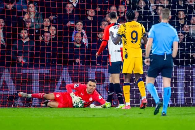 ROTTERDAM, 05-03-25, Stadium de Kuip, Champions League, 2024 2025, Feyenoord - Feyenoord Inter Milan, Feyenoord goalkeeper Timon Wellenreuther Feyenoord Inter Milan  x28179099x Copyright: