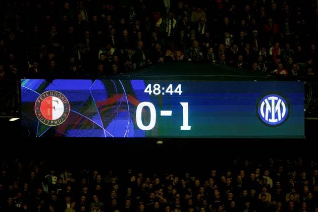 ROTTERDAM, 05-03-25, Stadium de Kuip, Champions League, 2024 2025, Feyenoord - Feyenoord Inter Milan, score of 0-1 after 48 minutes Feyenoord Inter Milan  x28179201x Copyright: