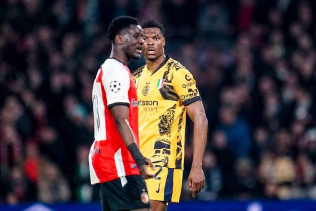 ROTTERDAM, 05-03-25, Stadium de Kuip, Champions League, 2024 2025, Feyenoord - Feyenoord Inter Milan, Inter Milan player Denzel Dumfries Feyenoord Inter Milan  x28179655x Copyright: