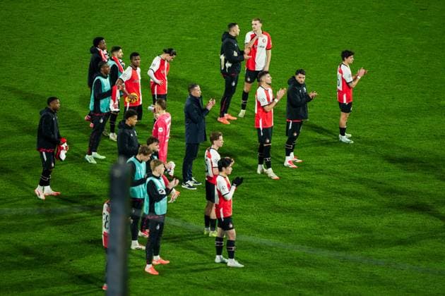 UEFA Champions League: Feyenoord v FC Inter Milan Rotterdam - Players of Feyenoord during the 1st leg of the round of 16 of new format of the Champions League 2024 2025. The match is set between Feyenoord and FC Inter Milan at Stadion Feijenoord De Kuip on 5 March 2025 in Rotterdam, The Netherlands. Copyright: xBastiaanxPoutsmax