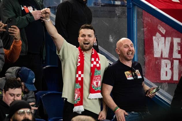 FOOTBALL : Paris SG vs FC Liverpool - Ligue des Champions - 8e de Finale aller - 05 03 2025 Supporters du FC Liverpool - Ambiance ParisFrance  Copyright: xBaptistexAutissierx