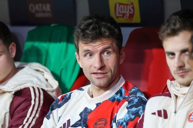 Thomas Mueller 25 FC Bayern Muenchen , FC Bayern Muenchen vs Bayer 04 Leverkusen, Soccer, Champions League, Round of 16, First leg, 05 03 2025 Muenchen Bayern Germany Copyright: xkolbert-press ChristianxKolbertx