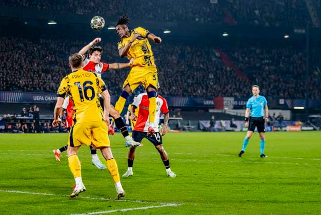 FC Internazionale Milan defender Yann Bisseck during the match Feyenoord Inter at the Stadium De Kuip for the UEFA Champions League Round of 16 1st leg season 2024 2025 in ROTTERDAM, Netherlands on 5 march 2025, photo by Marcel van Dorst EYE4images DeFodi Images