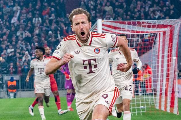 Bilder des Jahres 2025, Sport 03 März Sport Themen der Woche KW10 Sport Bilder des Tages 05.03.2025, FC Bayern München vs. Bayer Leverkusen, UEFA Champions League, Achtelfinale-Hinspiel Tor zum 1:0 durch Harry Kane (FC Bayern Muenchen, 9) *** 05 03 2025, FC Bayern München vs Bayer Leverkusen, UEFA Champions League, round of 16 first leg goal to 1 0 by Harry Kane FC Bayern Muenchen, 9 Copyright: xBahhoxKarax
