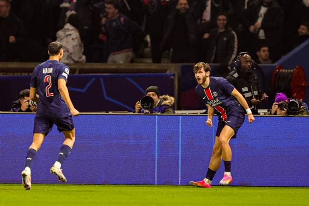 Paris Saint-Germain v Liverpool Champions League 05 03 2025. Goal 1-0 Khvicha Kvaratskhelia (7) of Paris Saint-Germain scores a goal and celebrates during the Champions League match between Paris Saint-Germain and Liverpool at Parc des Princes, Paris, France on 5 March 2025. Editorial use only , Copyright: xNigelxKeenex PSI-21574-0024