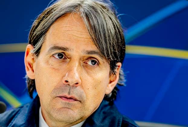 FC Internazionale Milan trainer Simone Inzaghi during te press conference after the match Feyenoord Inter at the Stadium De Kuip for the UEFA Champions League Round of 16 1st leg season 2024 2025 in ROTTERDAM, Netherlands on 5 march 2025, photo by Marcel van Dorst EYE4images DeFodi Images